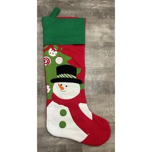 JUMBO 36" Red Green‎ Snowman Christmas Stocking 3ft Lined Hanging Loop